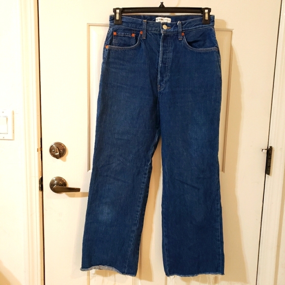 Re/done originals wide leg crop Jeans Size 29 - Picture 1 of 13
